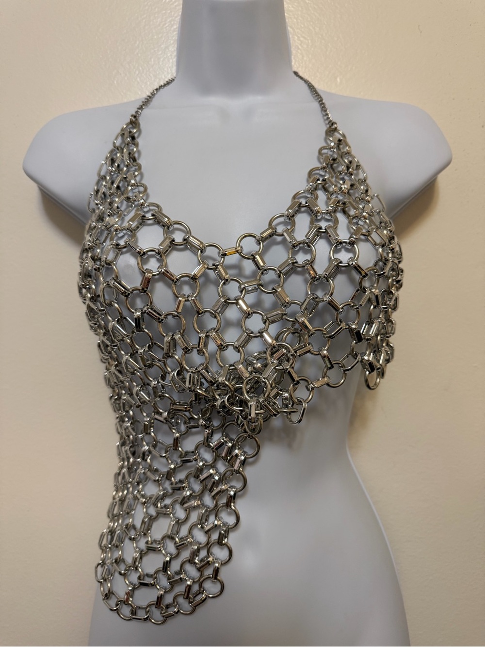 SHEIN Silver Chainmail Halter Necklace Top - SUPER LIGHTWEIGHT